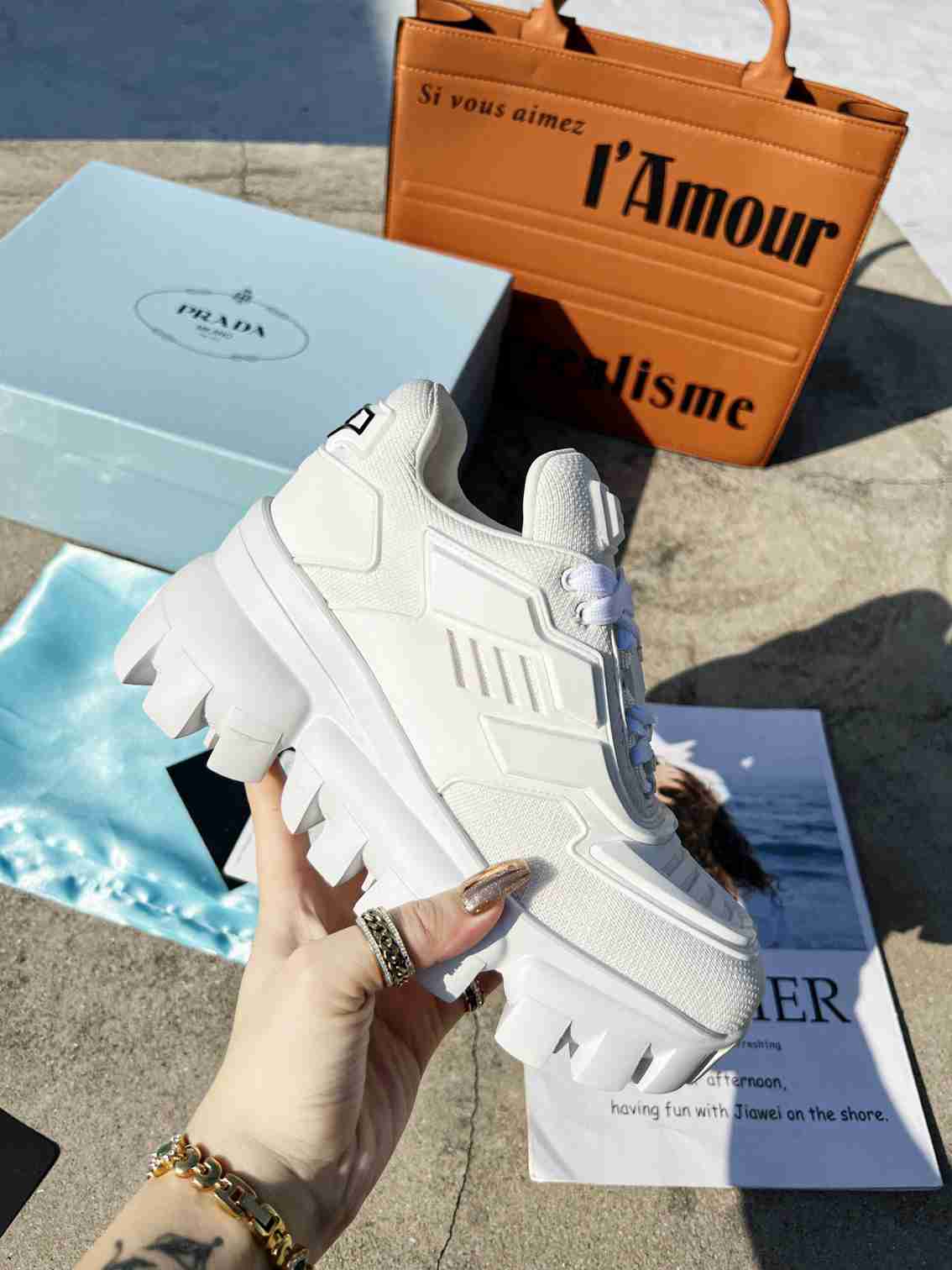 Prada Cloudbust Thunder Sneakers White 1E819L3Kr2F0009F050