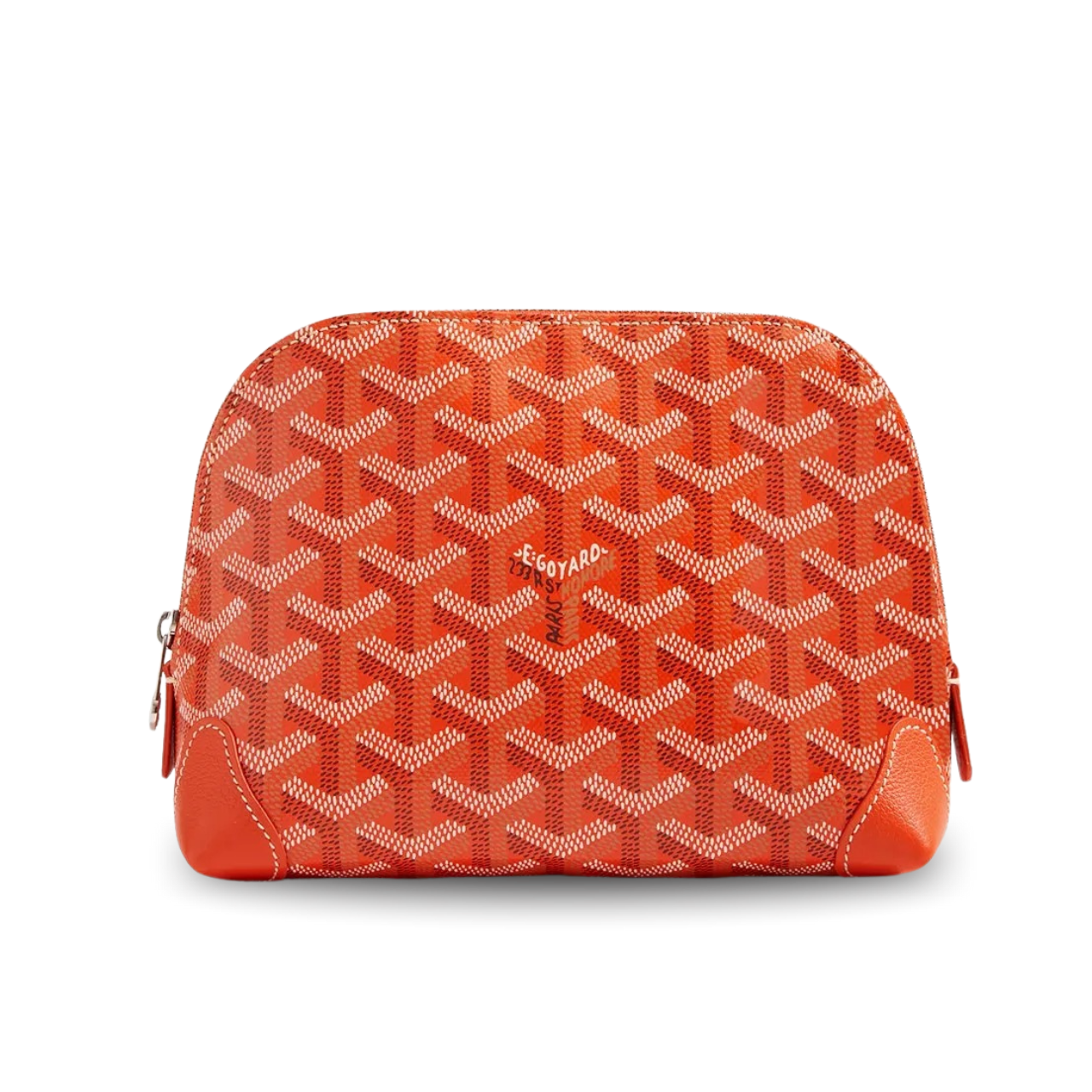 Goyard Vendôme Cosmetic Pouch Orange Goyardine Canvas And Calfskin Trim 17cm