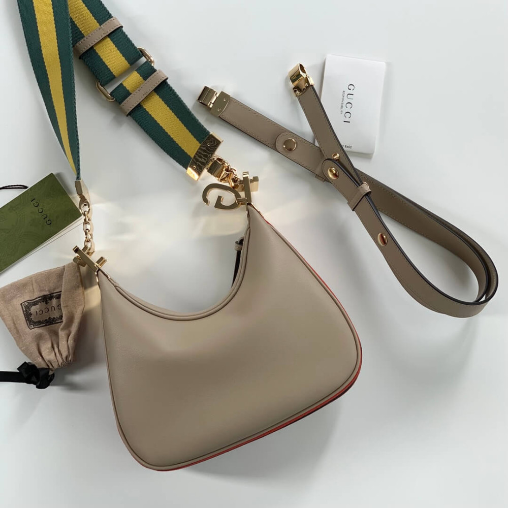 Gucci Oatmeal Leather Attache Small Shoulder Bag