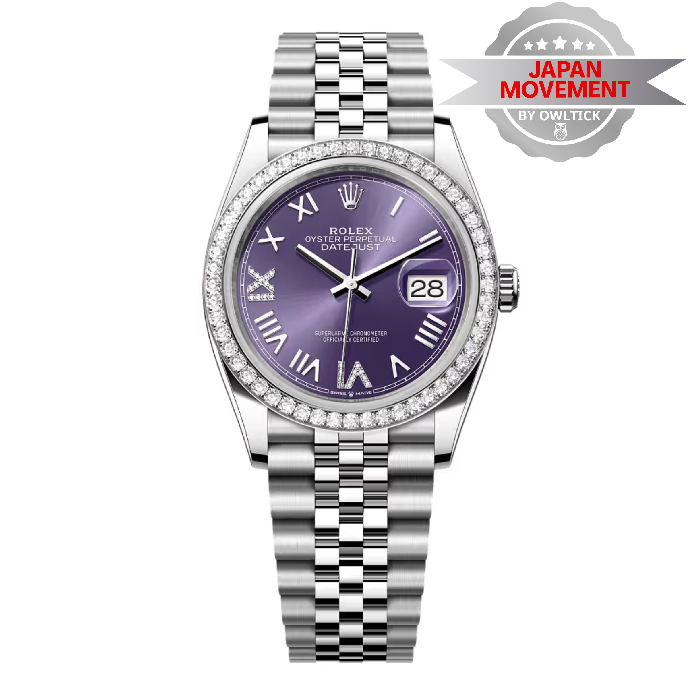 [Superclone] Rolex Datejust 36mm Aubergine Dial Jubilee 126284RBR