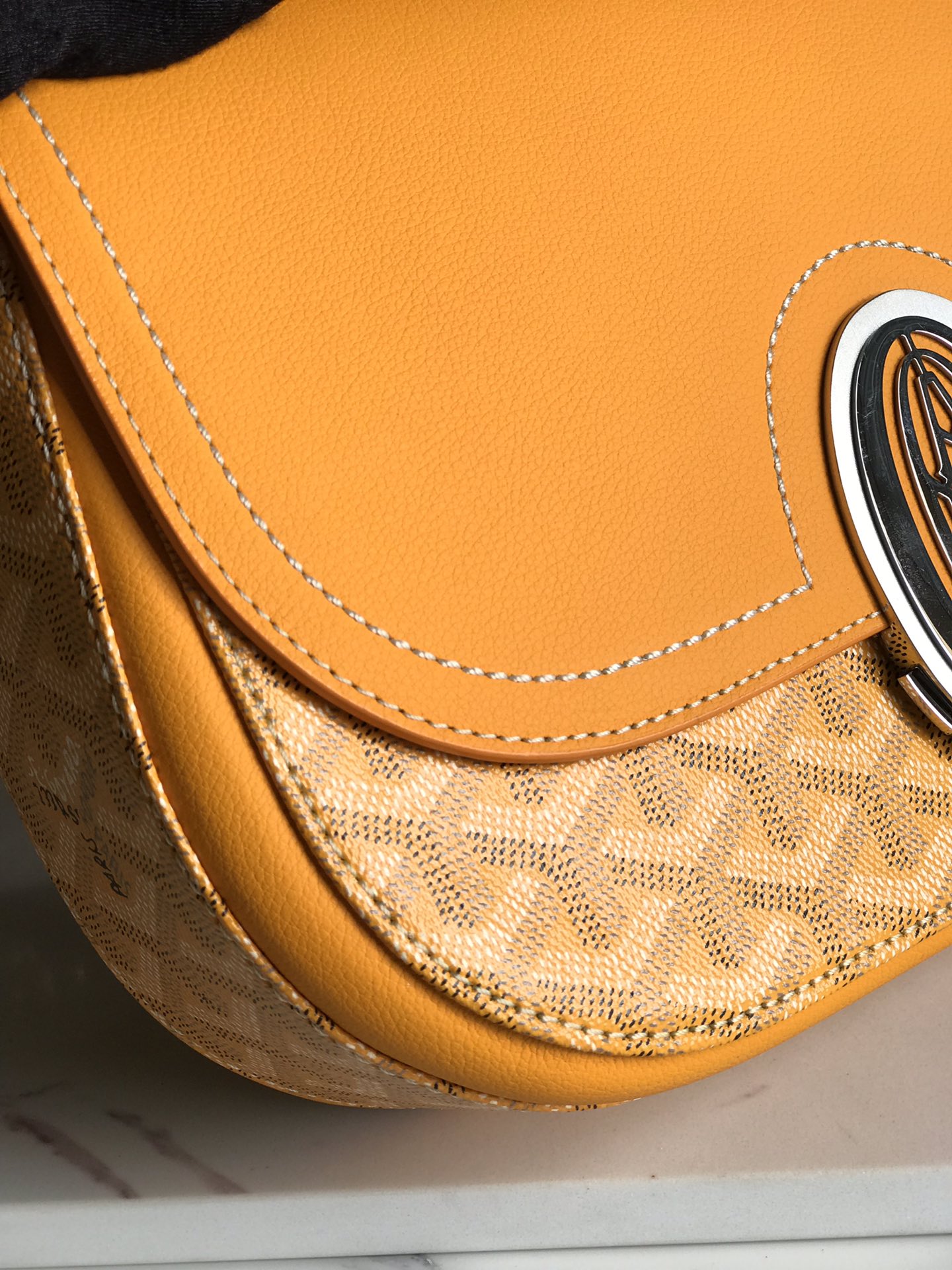 Goyard 233 Bag 25 Cm Yellow Calfskin And Goyardine Canvas
