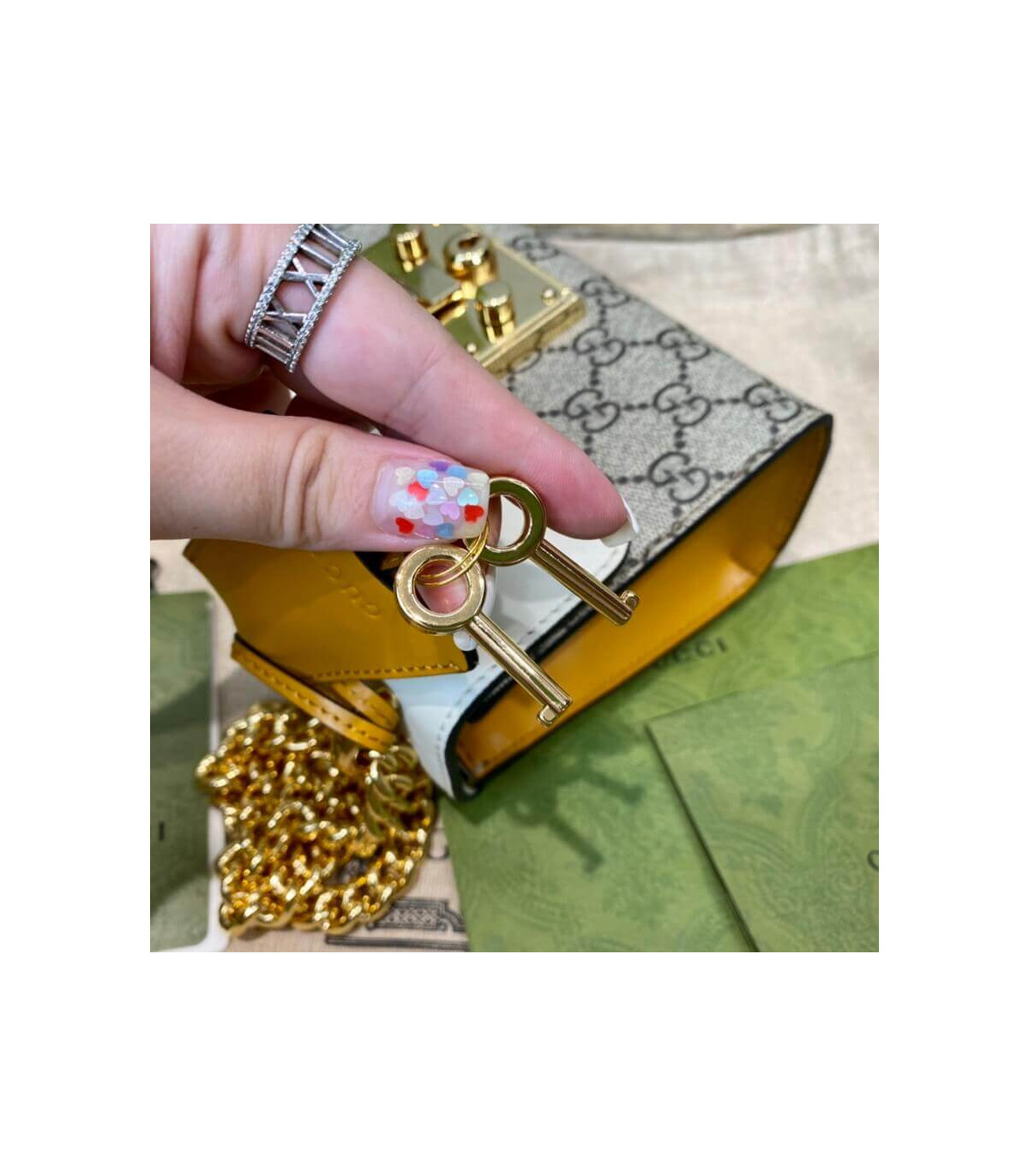 Gucci Padlock Small GG Shoulder Bag White
