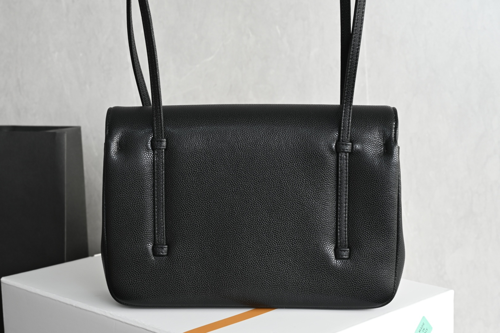 26P Preppy Coco Small Flap Bag in Black Grained Shiny Calfskin with Gold-Tone Hardware