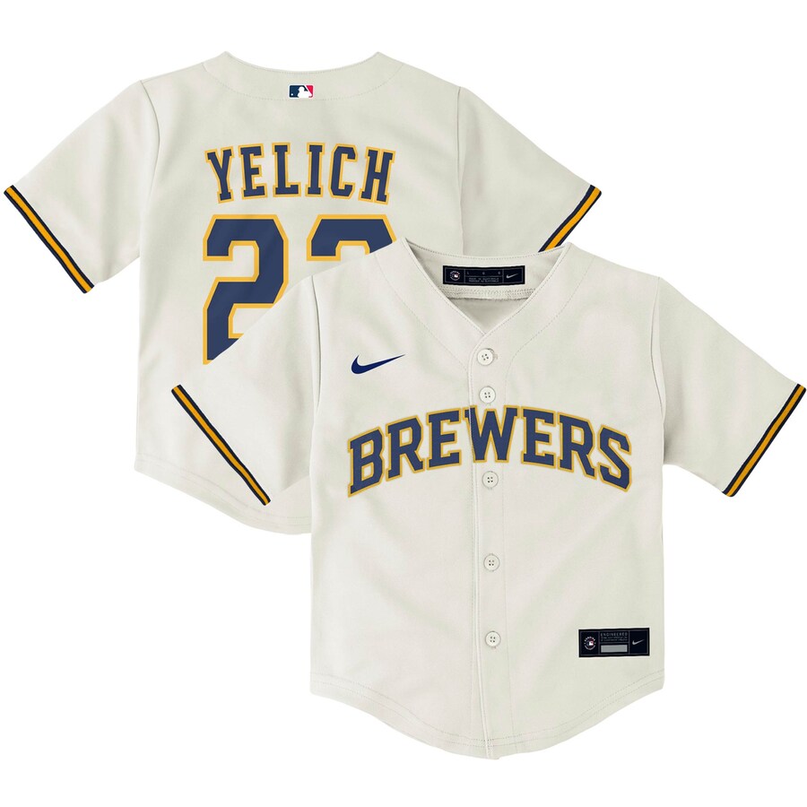 Christian Yelich Milwaukee Brewers Toddler Home Player Jersey Cream