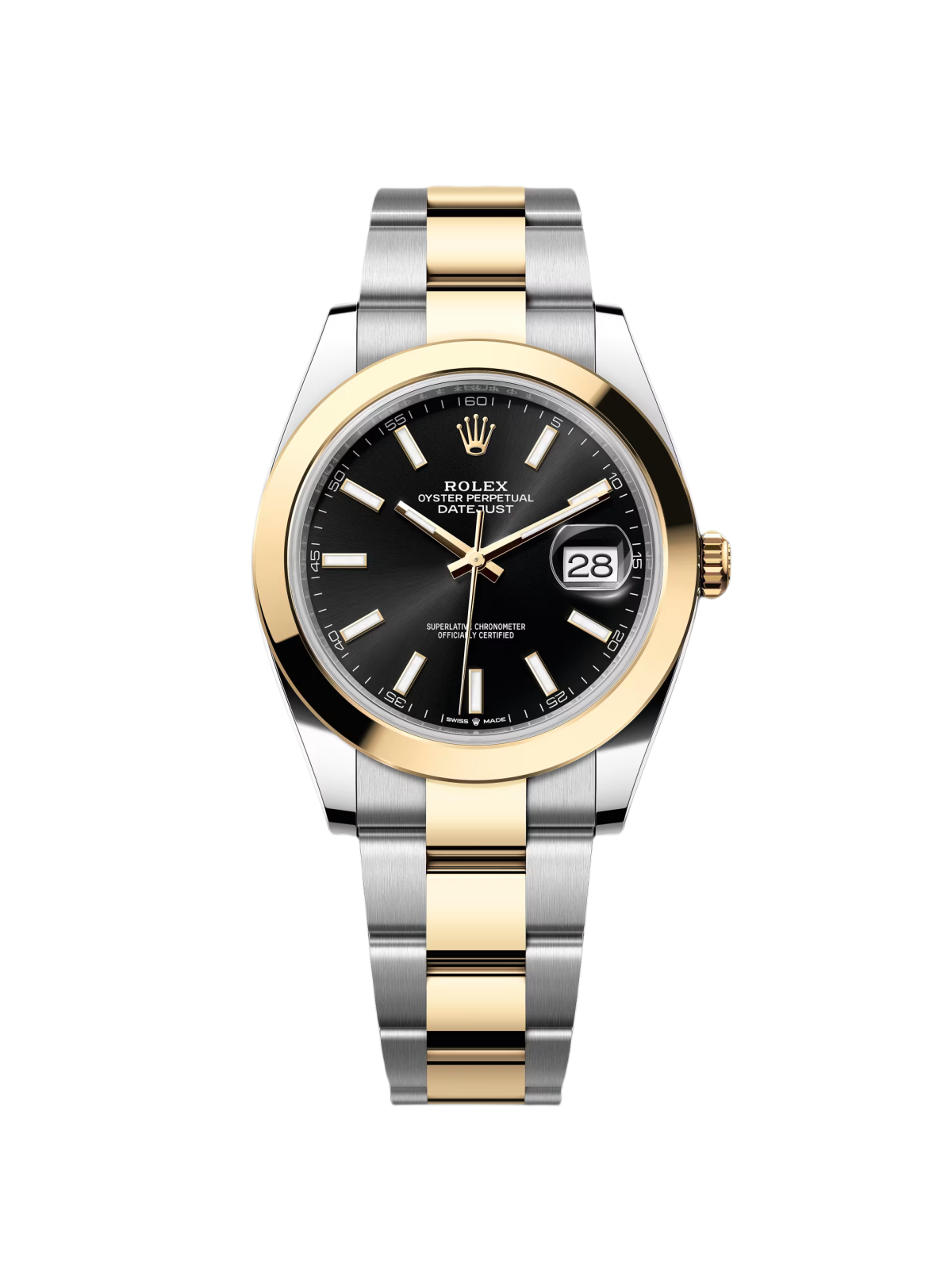 Rolex Datejust 41mm 126303 Black Index Jubilee 41mm Steel and Yellow Gold Mens Watch