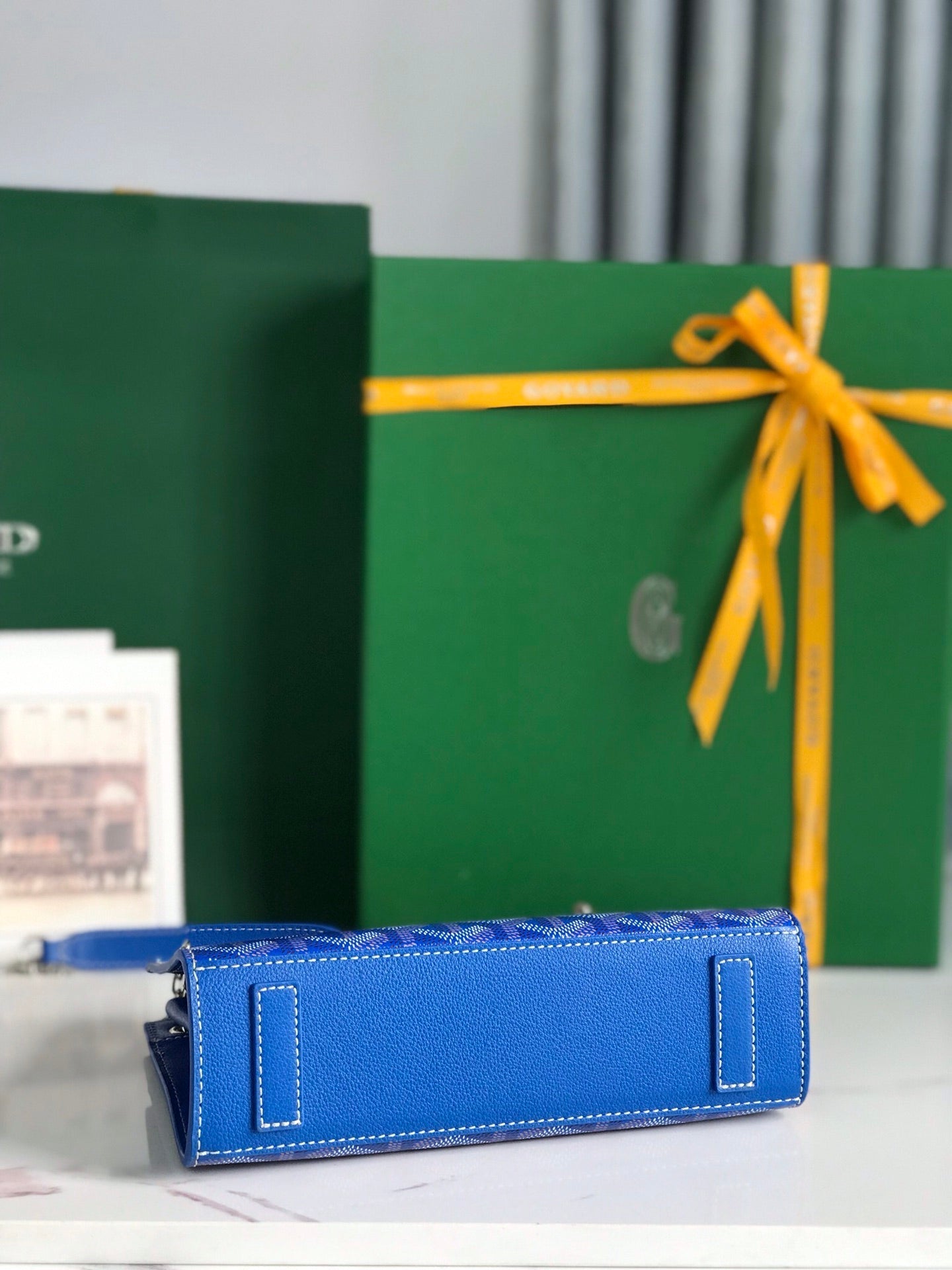 Goyard Rouette Structuré Mini Bag 21 Sapphire Blue Goyardine Canvas And Calfskin