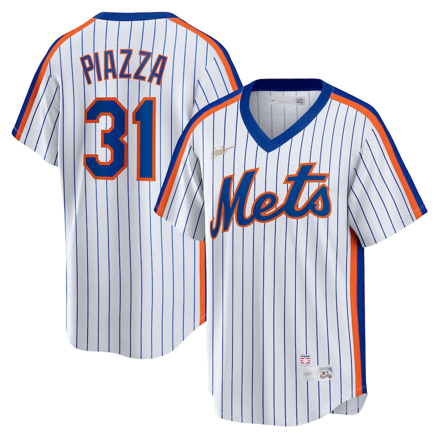 Mike Piazza New York Mets Home Cooperstown Collection Player Jersey White