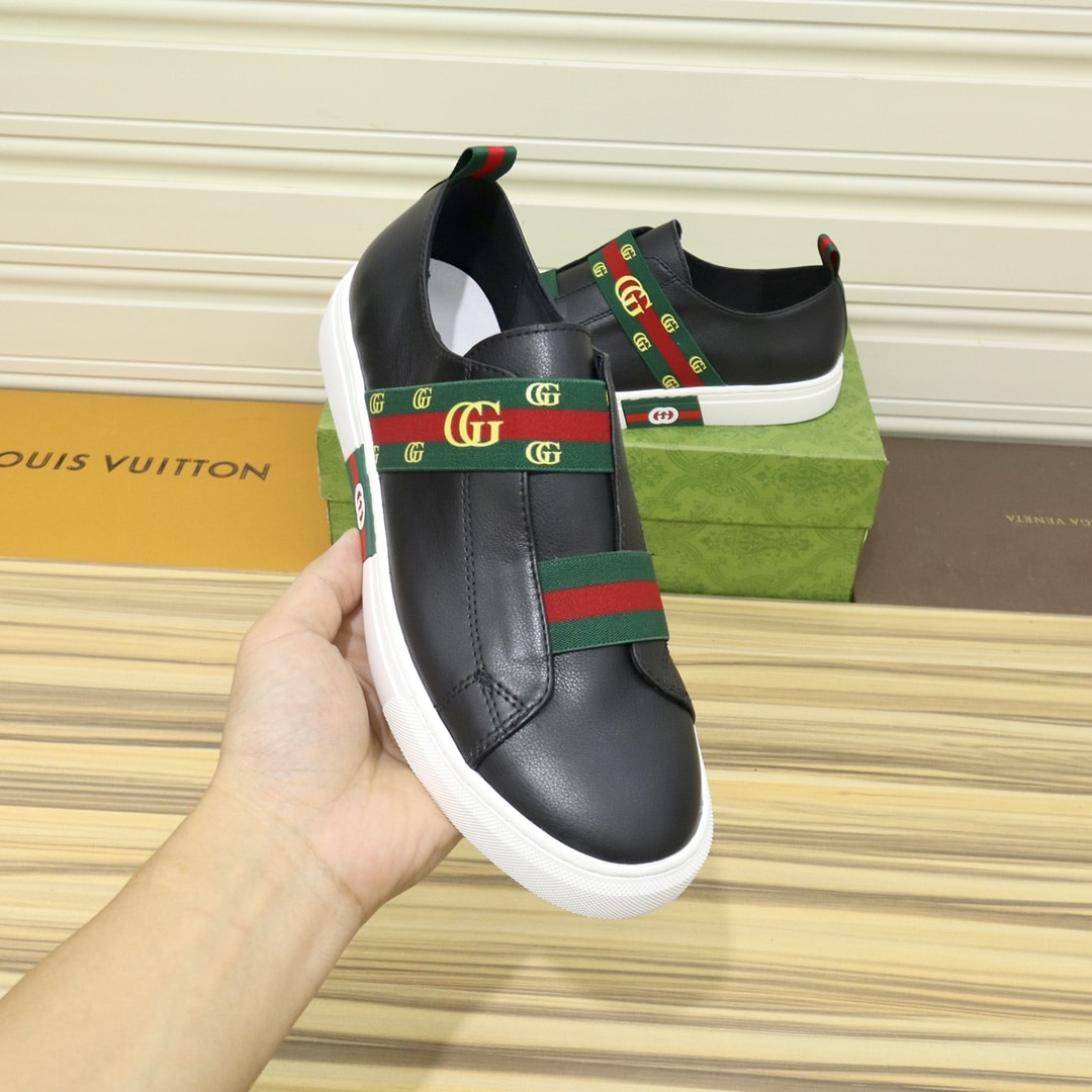 Gucci Gg Slip On Sneaker Leather Black