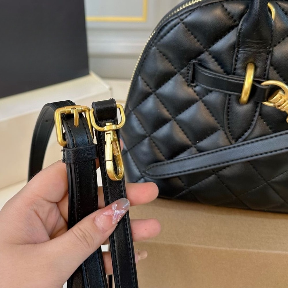 Saint Laurent Quilted Bowling Bag In Black 31Cm