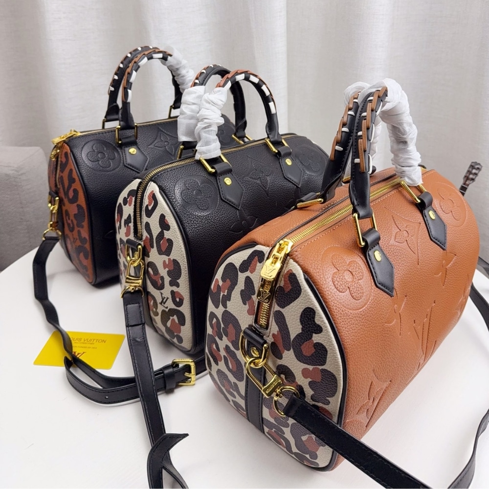 Louis Vuitton Speedy Bandouliere Bag Wild At Heart Monogram Empreinte Giant Black 26cm