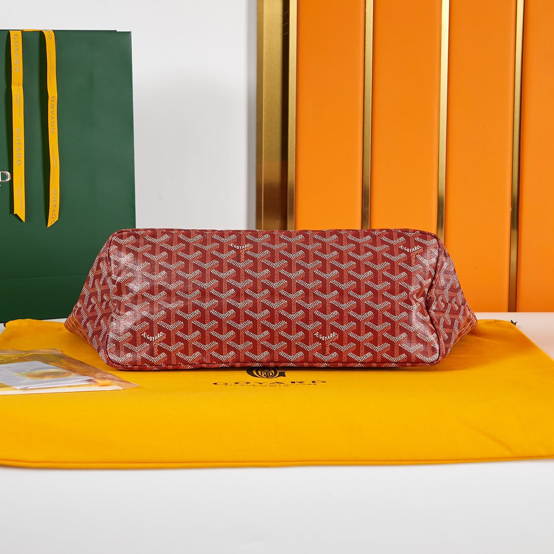 Goyard Saint Louis Pm 34Cm Dark Red Canvas Chevroches Calfskin