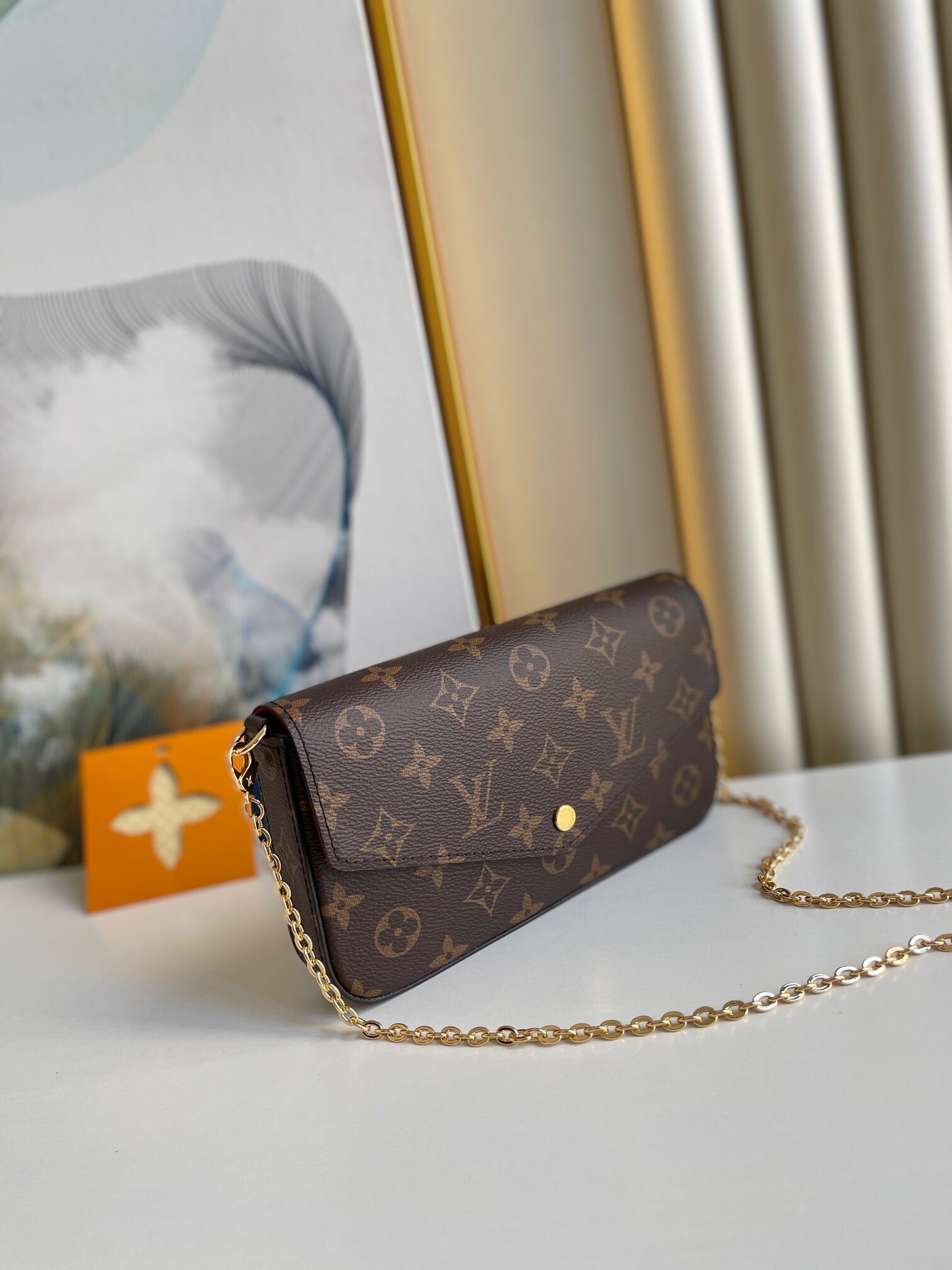Louis Vuitton Félicie Pochette Lv Monogram Chain Bag Monogram 61276 21cm/8.3in