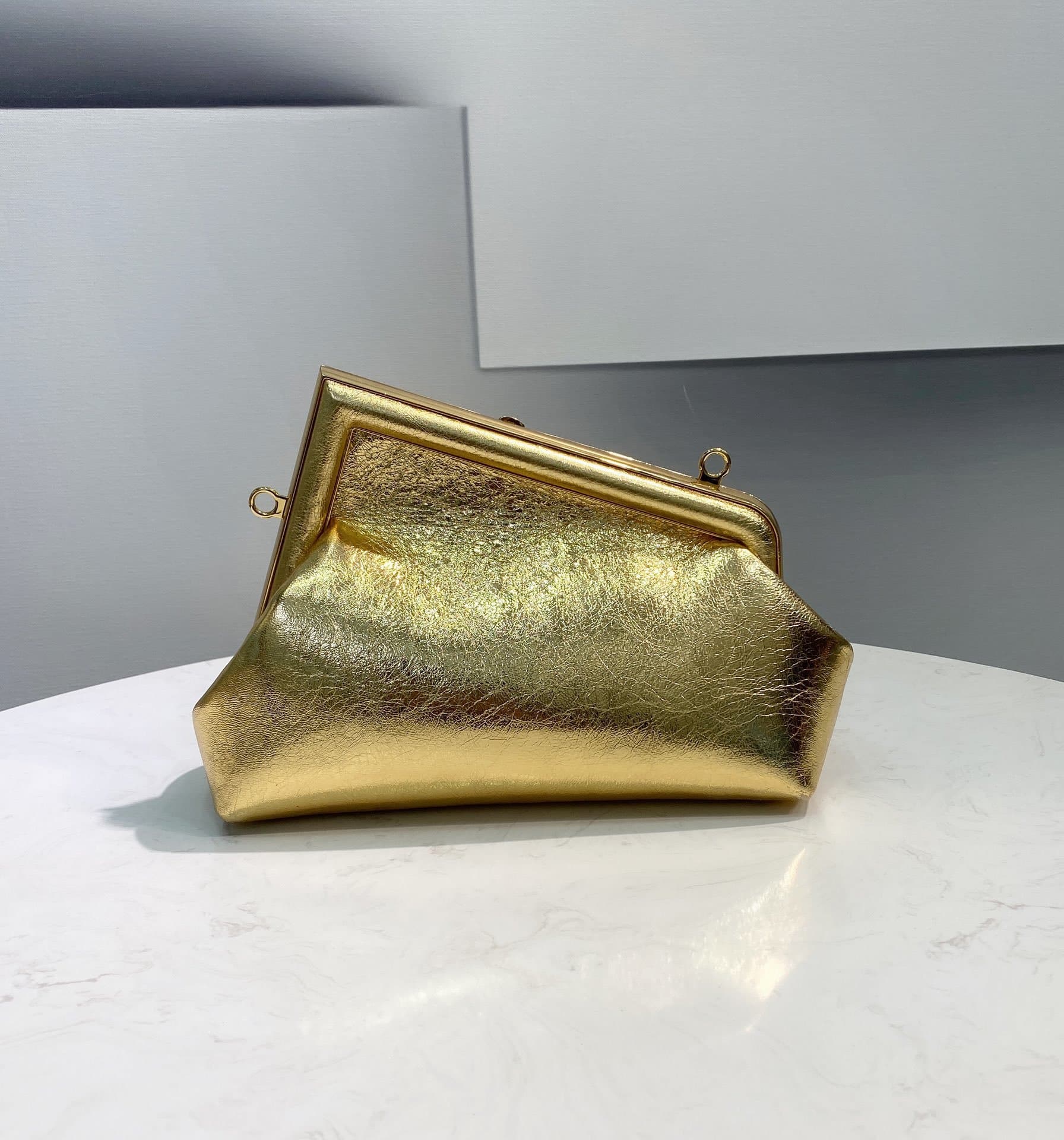 Fendi First Small Laminate Leather Bag Gold 24cm 8BP129AISPF0RXU