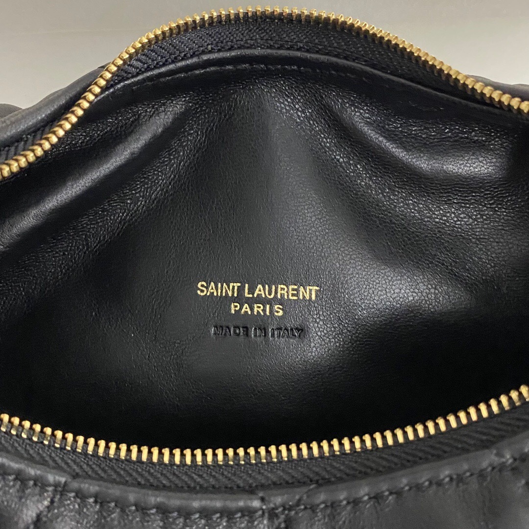 Saint Laurent Icarino Icare Mini Black Lambskin Hobo Bag 22cm/8.7 in