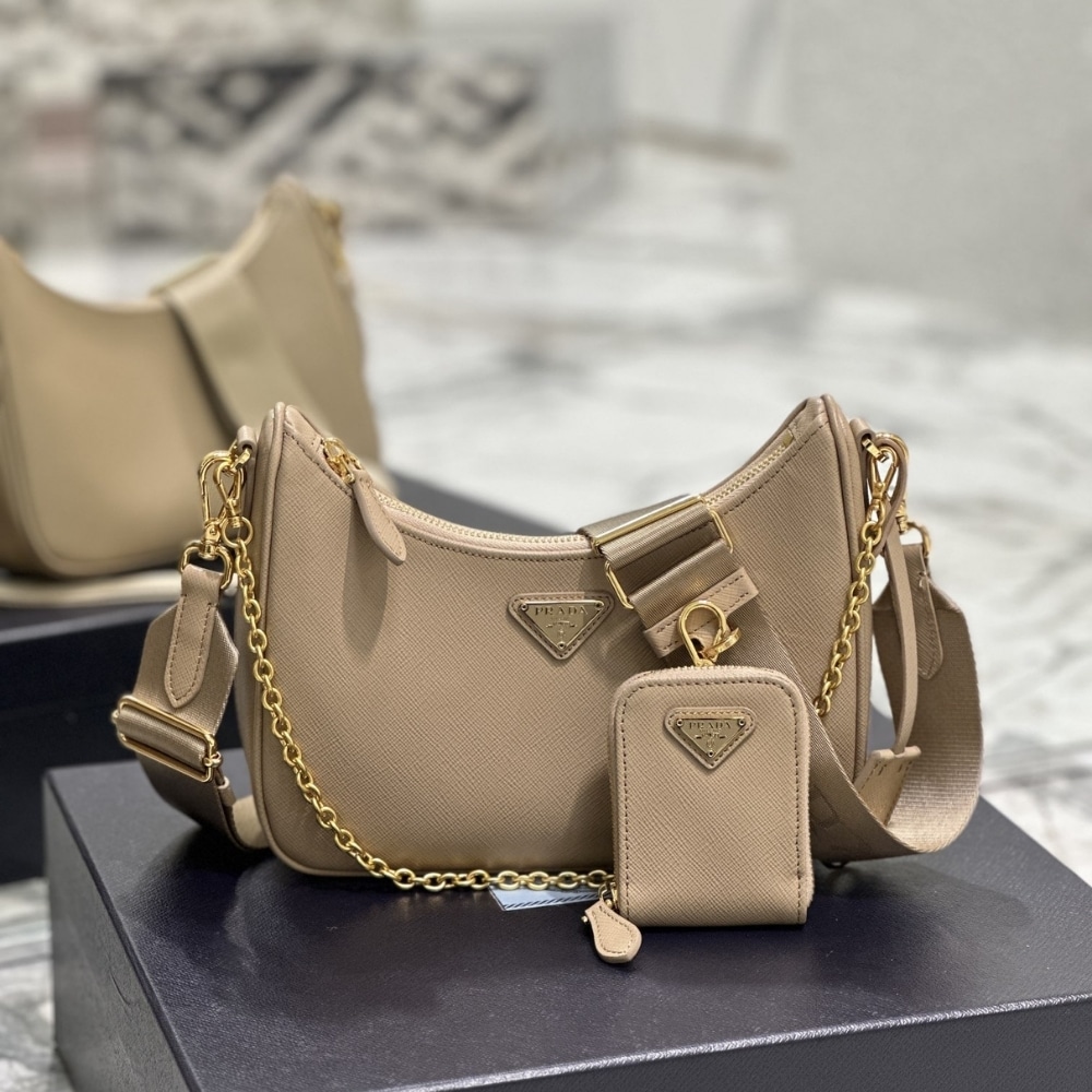 Prada Re Edition 2005 Re Nylon Bag Camel 22Cm