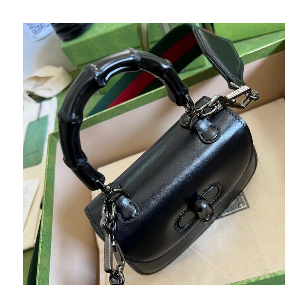 Gucci Mini Top Handle Bag with Bamboo Black