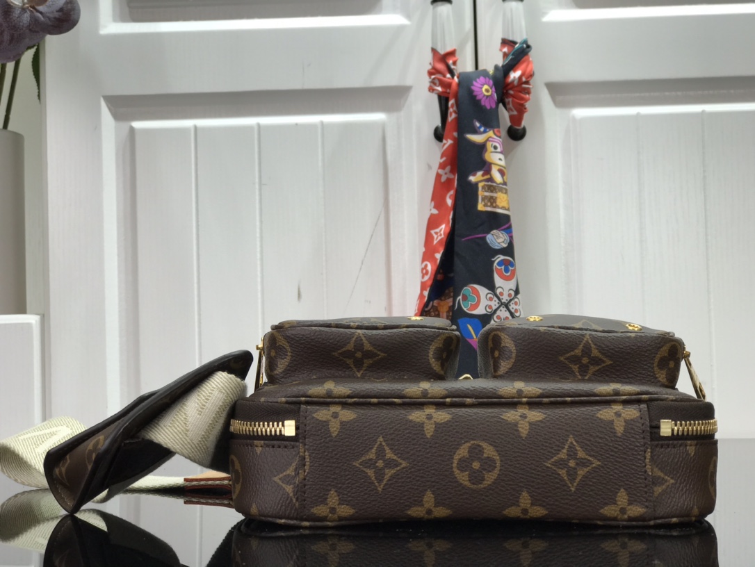 Louis Vuitton Utility Crossbody Bag Monogram Canvas Brown 18cm M80446