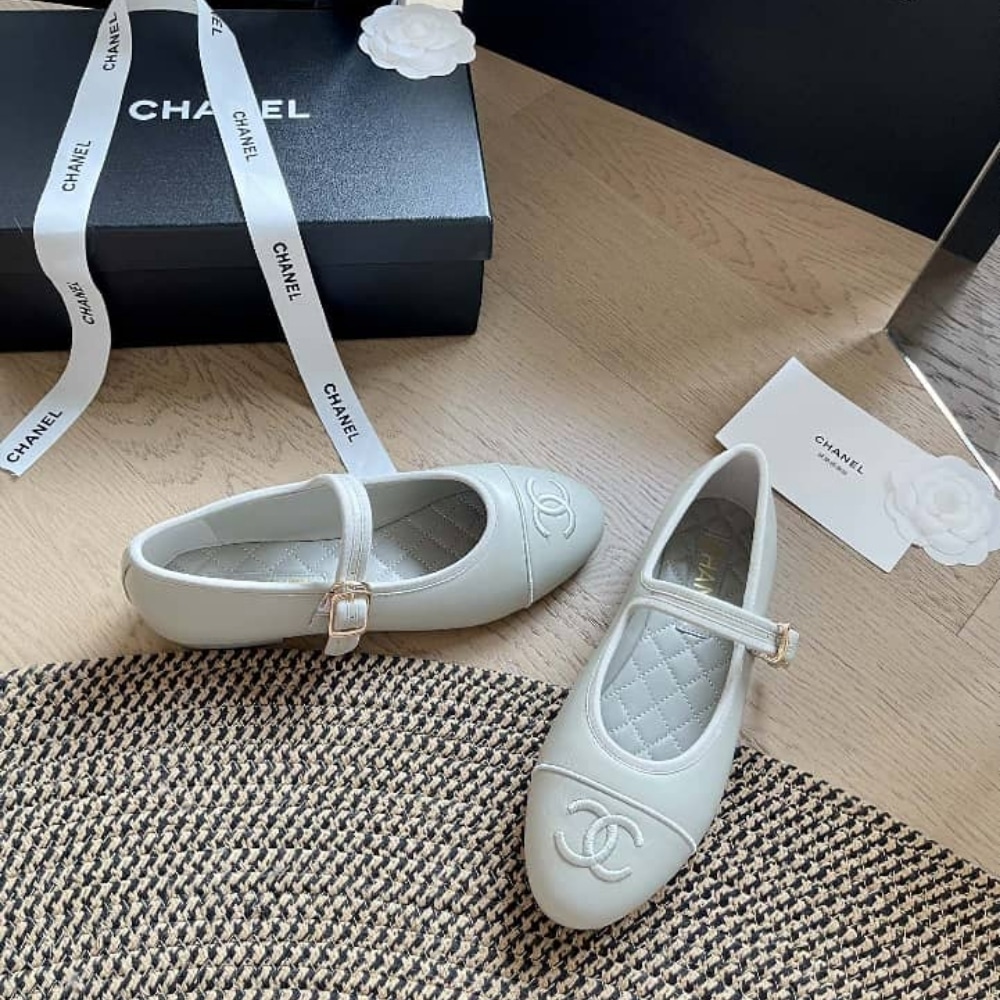 Chanel Mary Jane Ballet Flat Pure Light Blue
