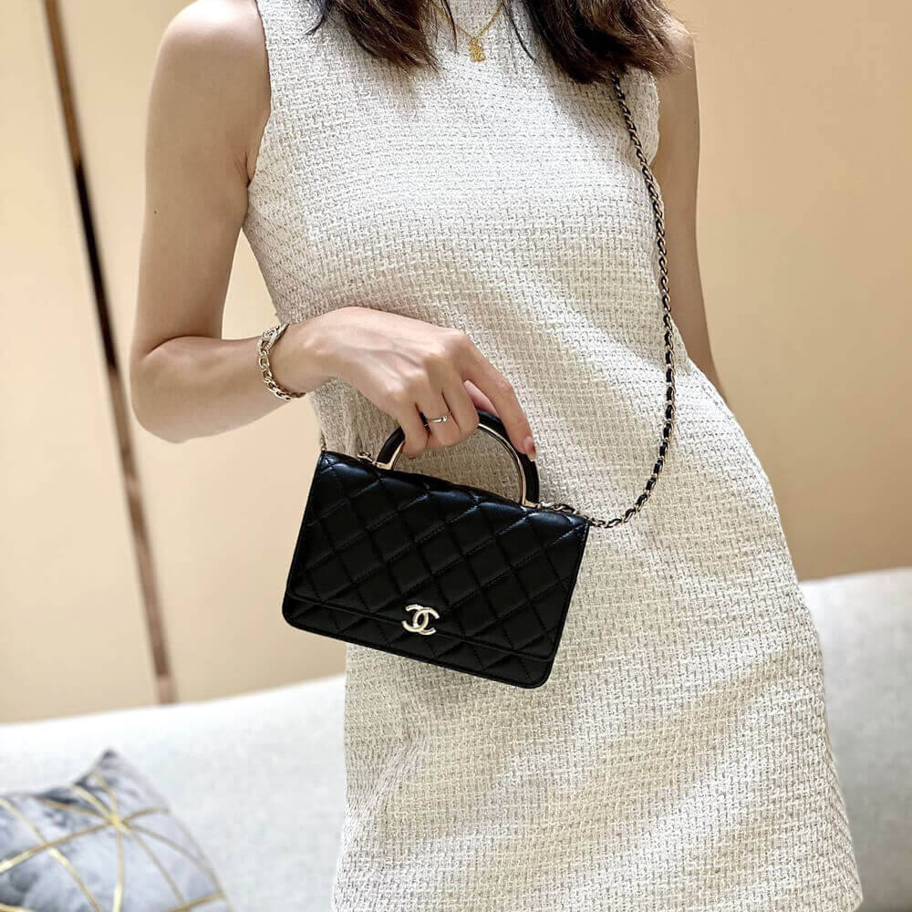 Chanel Wallet On Chain Top Handle Lambskin WOC