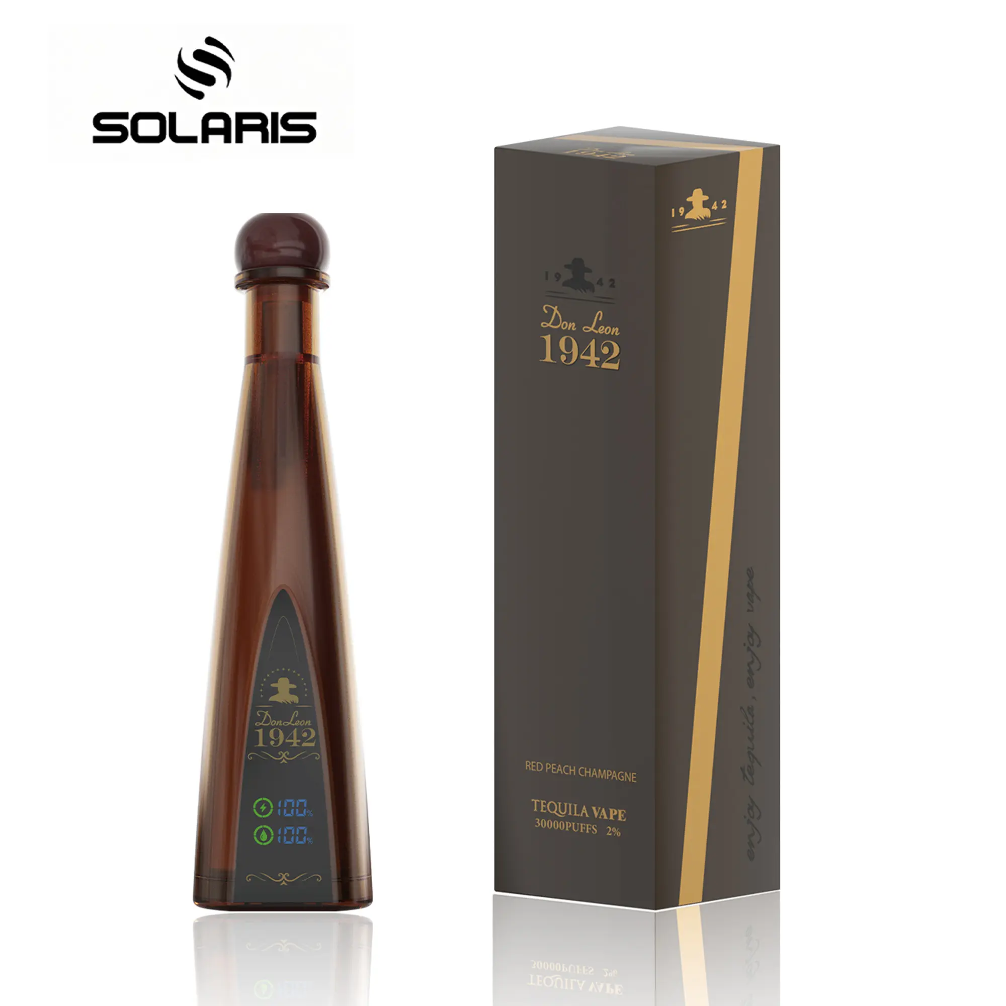 Solaris Tequila Don Leon 1942 30000 30K Puff Rechargeable Disposable Vape EU Warehouse
