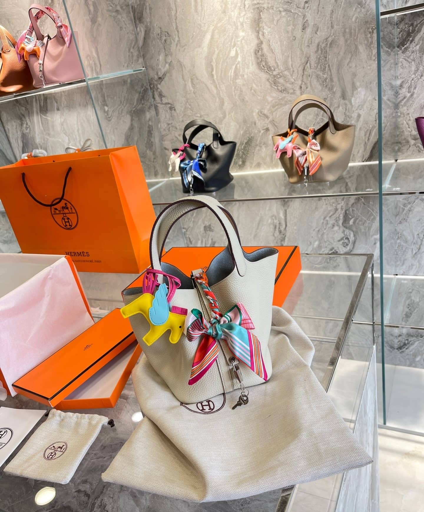 Hermes Picotin 18Cm White