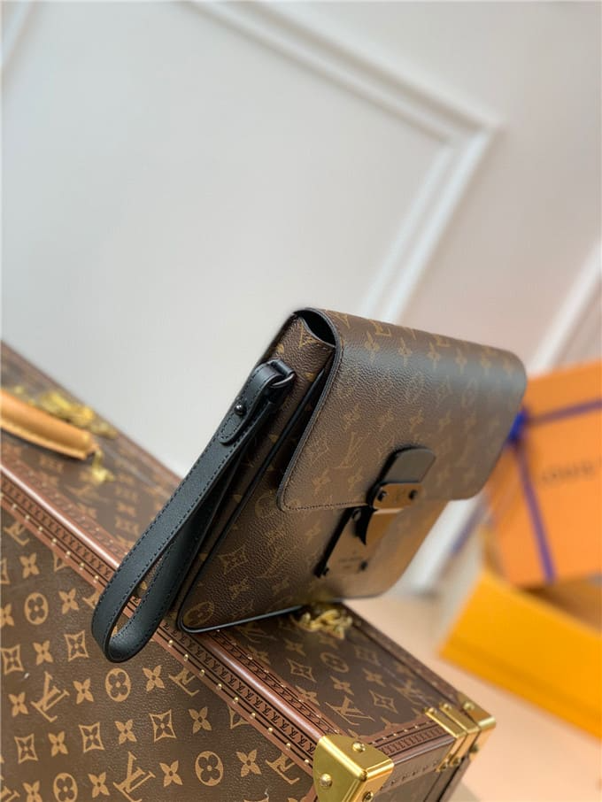 Louis Vuitton S Lock A4 Pouch Brown 28Cm M80560