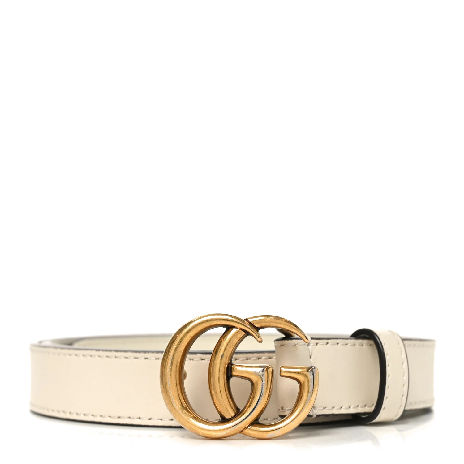 Calfskin Double G 20mm Belt 80 32 Mystic White