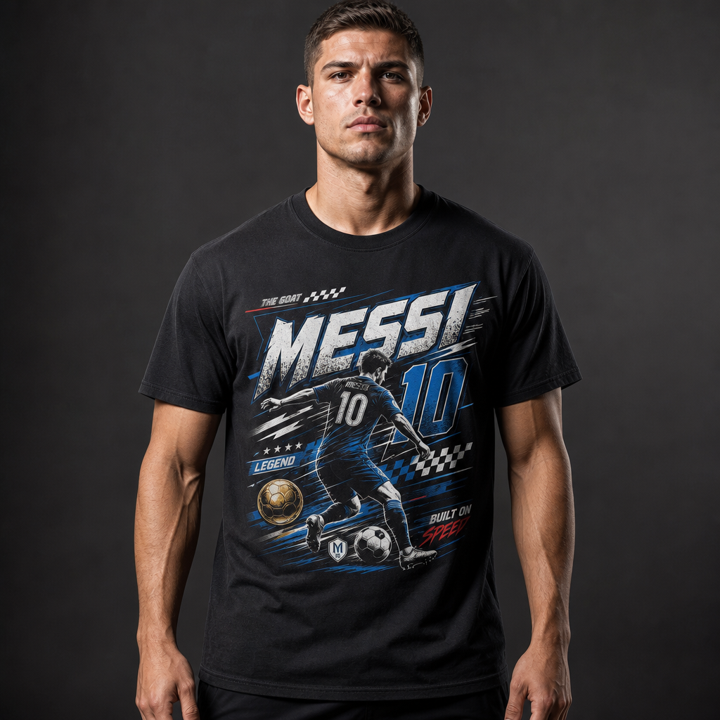 Messi World Cup Printed T-Shirt Unisex Loose Fit T-Shirt 100% Cotton Soft Comfortable Summer Casual Printed Top