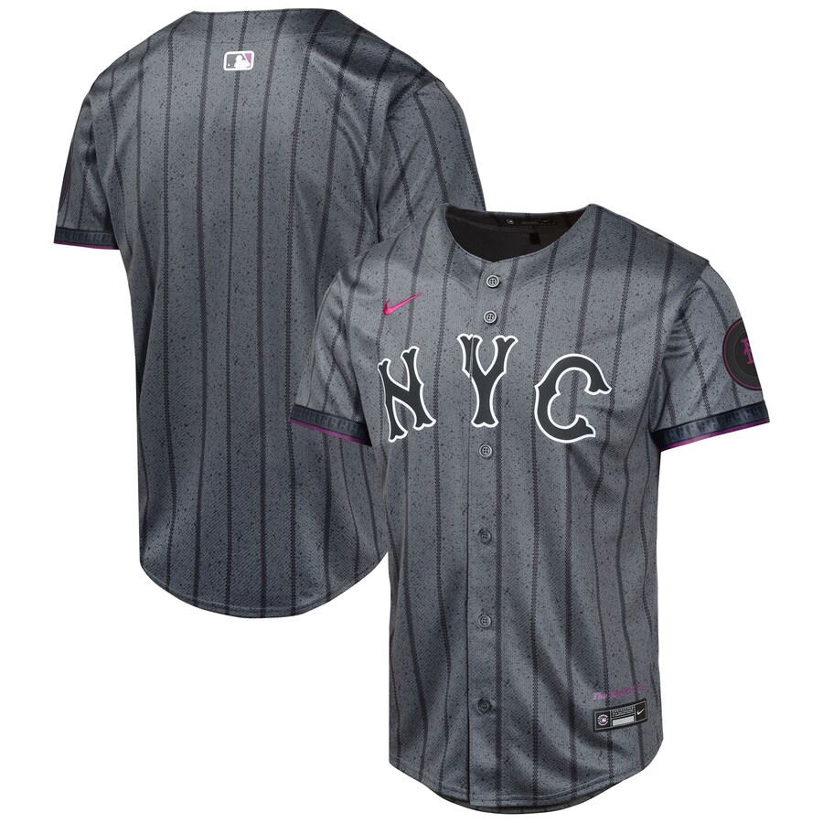 New York Mets Youth 2024 City Connect Limited Jersey Graphite