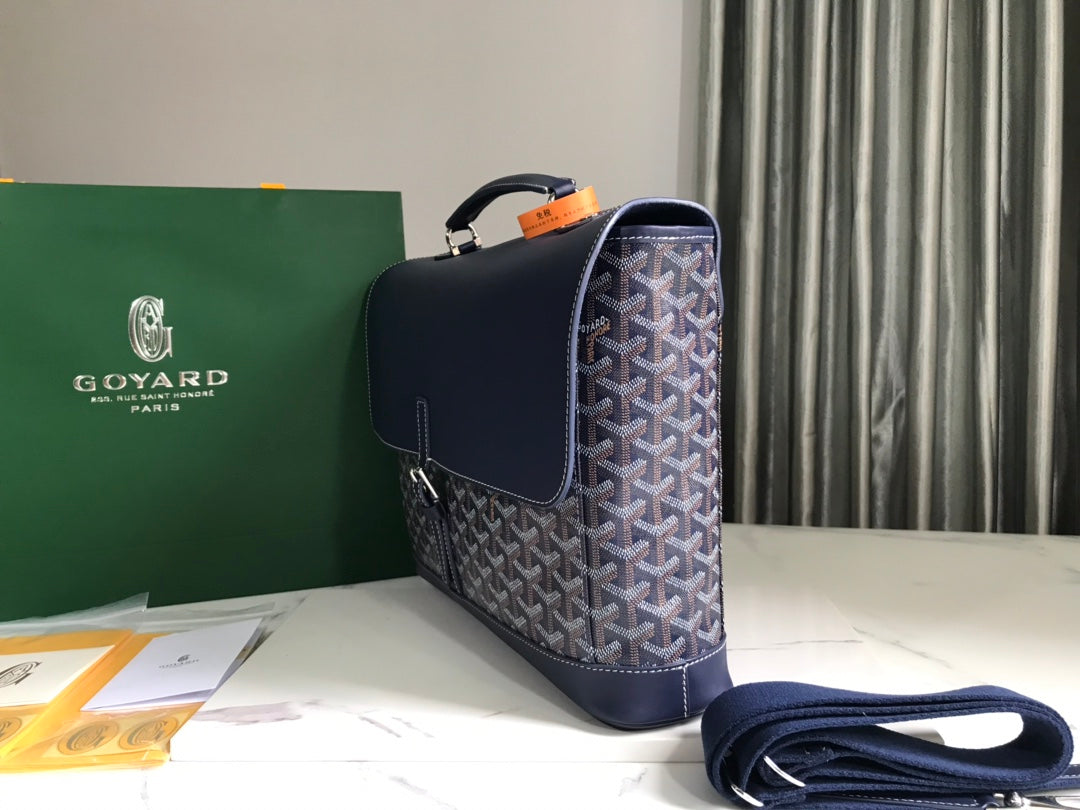 Goyard Citadin Bag 38Cm Navy Blue Canvas