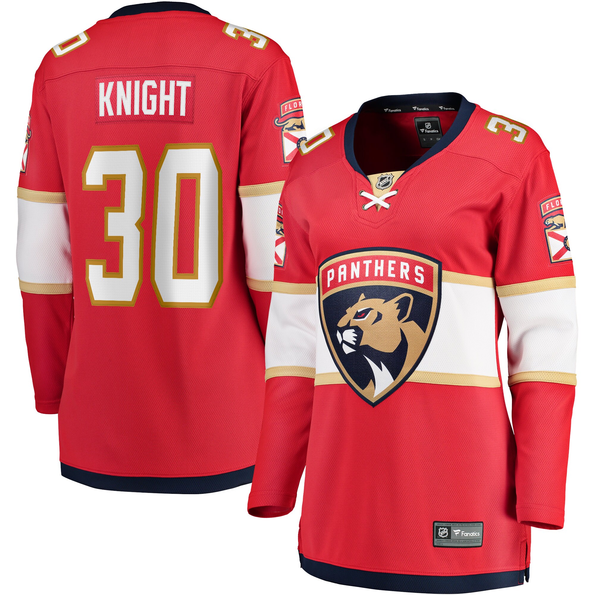 Spencer Knight Florida Panthers Fanatics Women’s Home Breakaway Jersey – Red