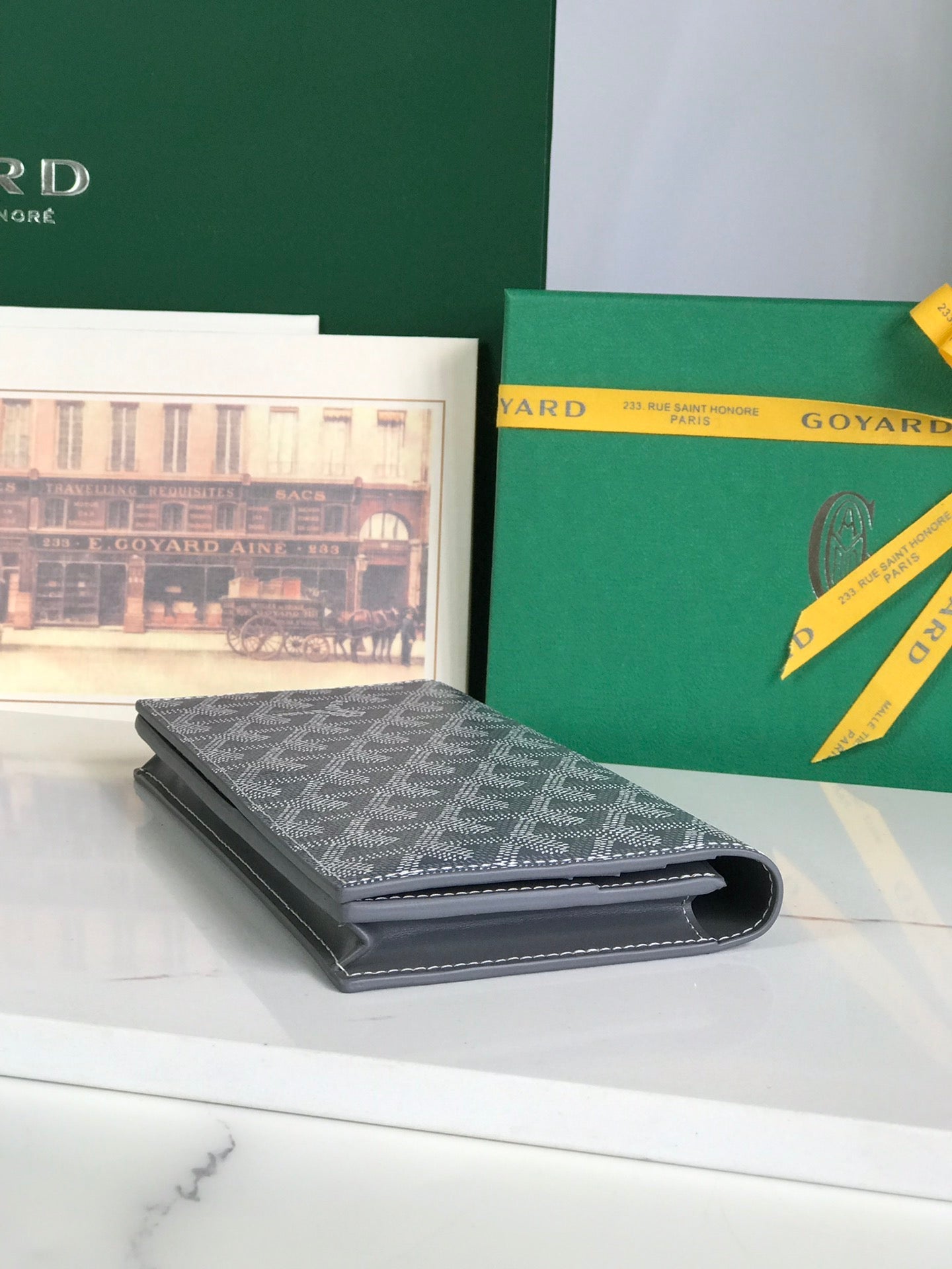 Goyard Richelieu Wallet 19 Cm Gray Goyardine Canvas