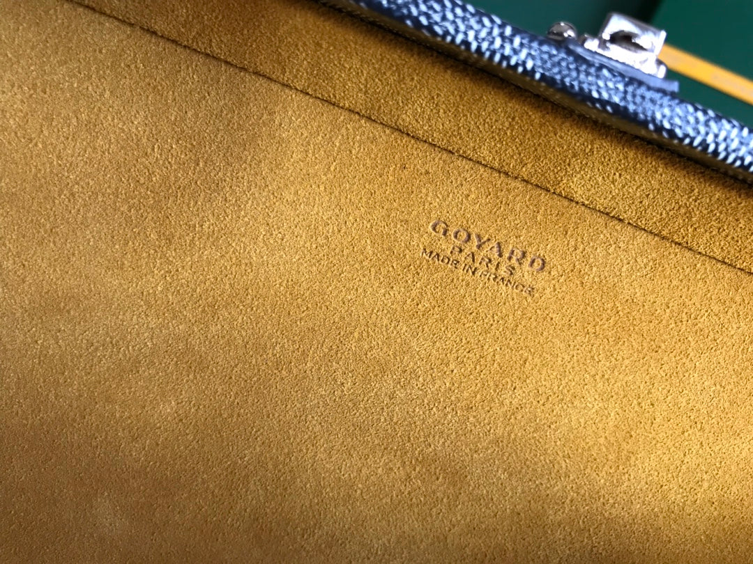Goyard Grand Hôtel Trunk Bag 24.5cm Grey Black Goyardine Canvas And Calfskin