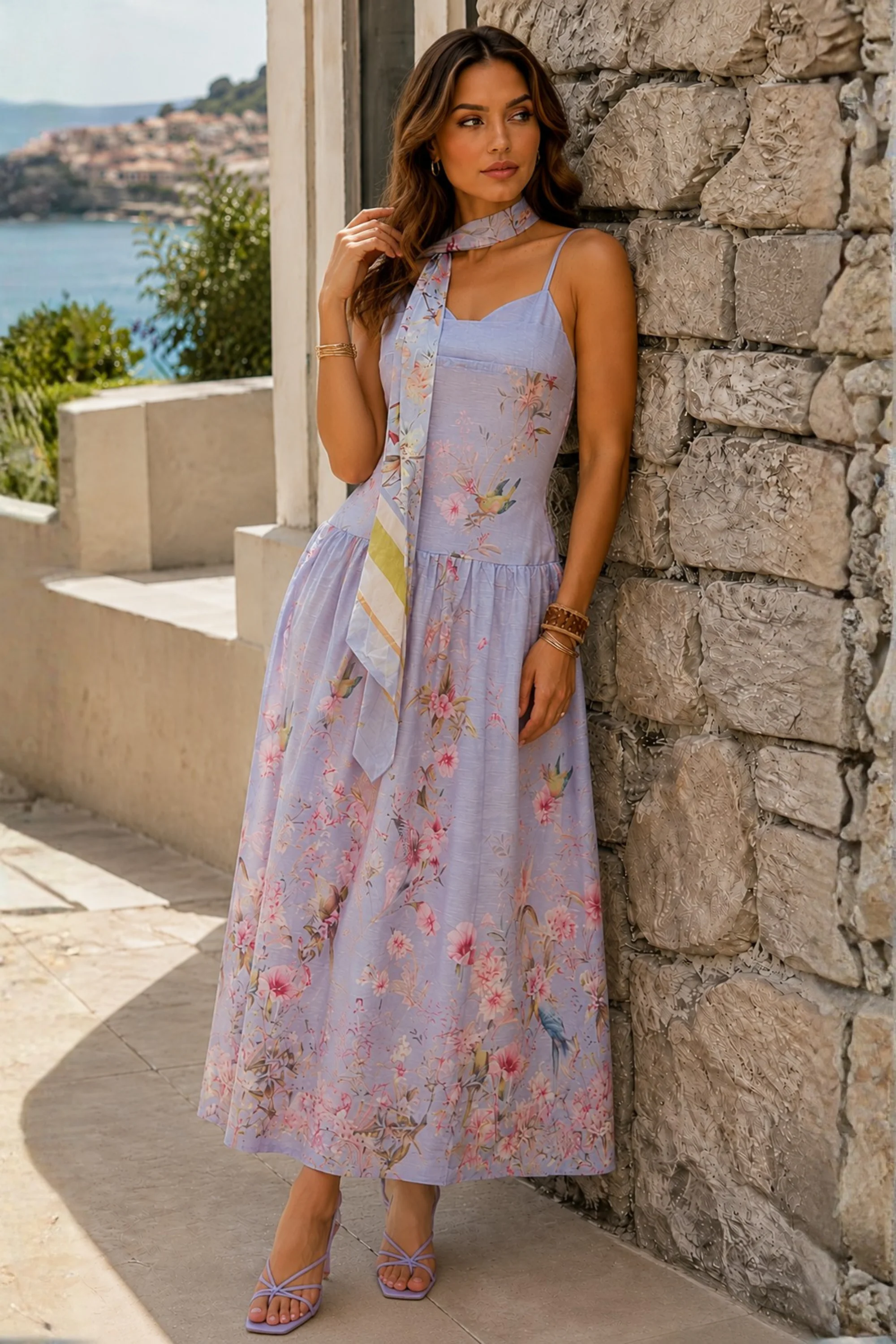 Lavender Muse Scarf Dress