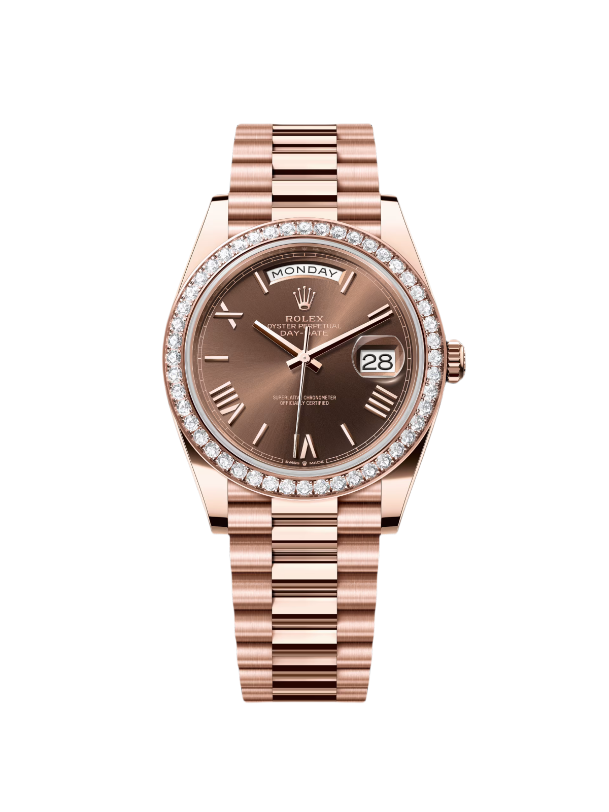 【Super Clone】RLX   Day-Date 40mm Chocolate Roman Dial 228345rbr-0009