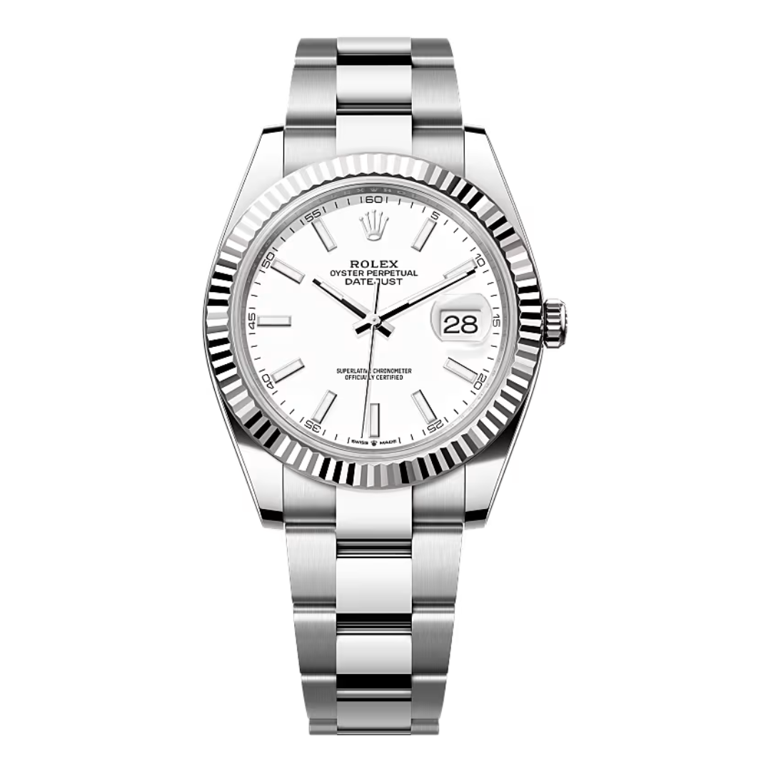 Rolex DATEJUST Oyster, 41 mm, white gold and Oyster steel M126334-0009