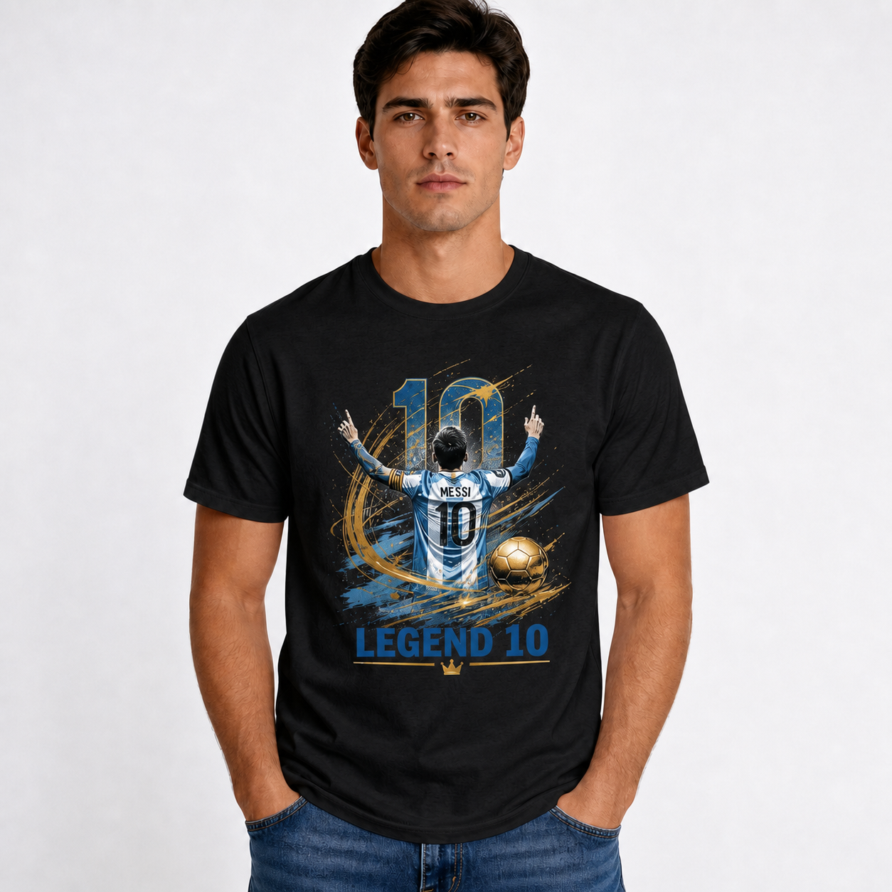 Messi World Cup Printed T-Shirt Unisex Loose Fit T-Shirt 100% Cotton Soft Comfortable Summer Casual Printed Top