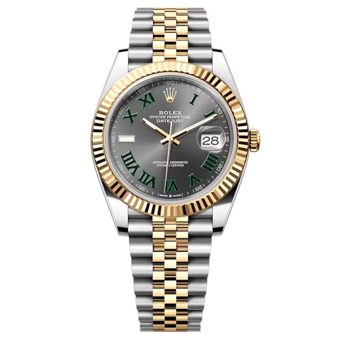 Rolex Datejust 41mm Rhodium Dial 126333 “Wimbledon” Flutted / Jubilee
