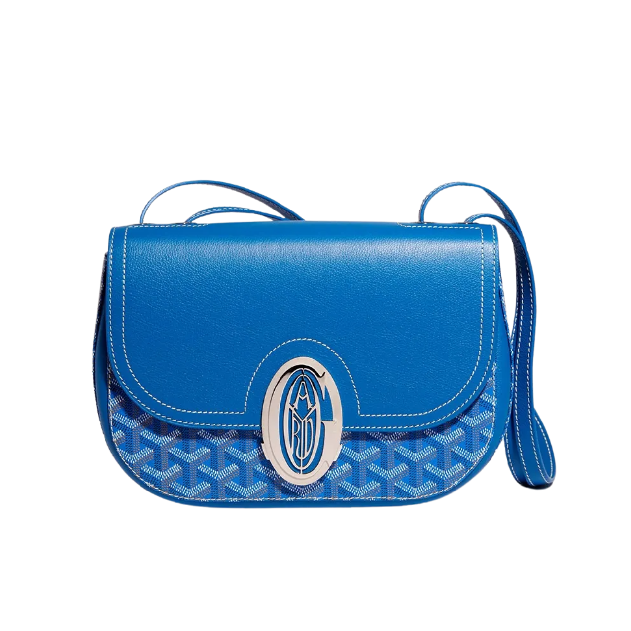 Goyard 233 Bag 25 Cm Sapphire Blue Calfskin And Goyardine Canvas 25cm