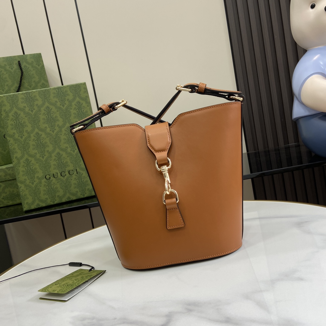 MINI BUCKET SHOULDER BAG-Brown-782908