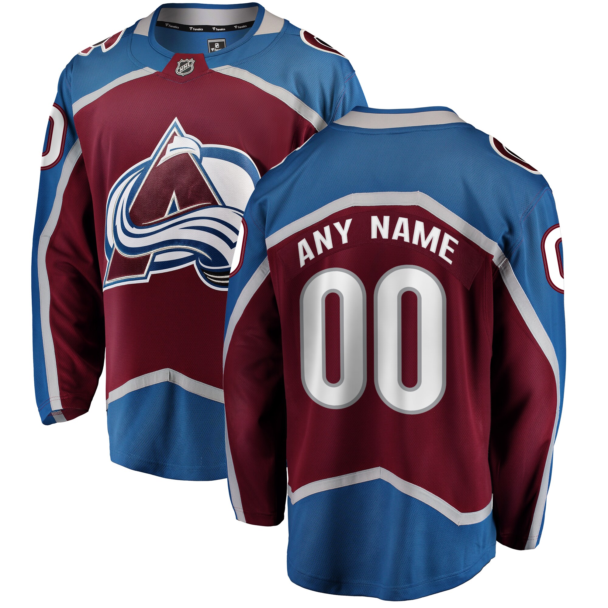 Colorado Avalanche Fanatics Home Breakaway Custom Jersey – Maroon