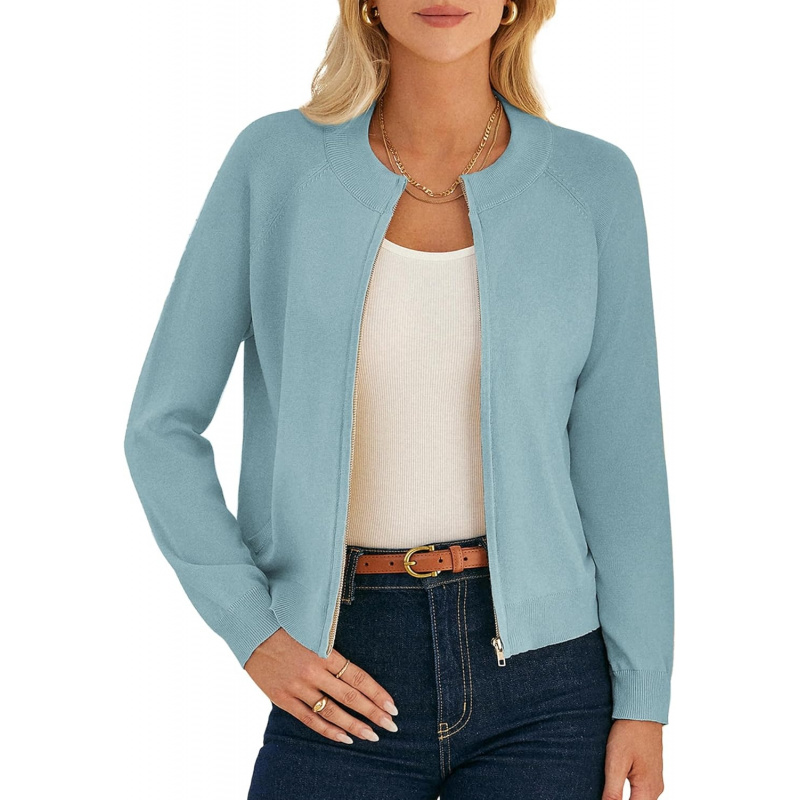 Women's Long Sleeve Zip Up Cardigan Sweaters