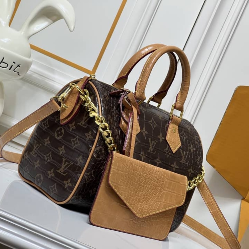 Louis Vuitton Speedy Satchel Bag Monogram Brown 25Cm