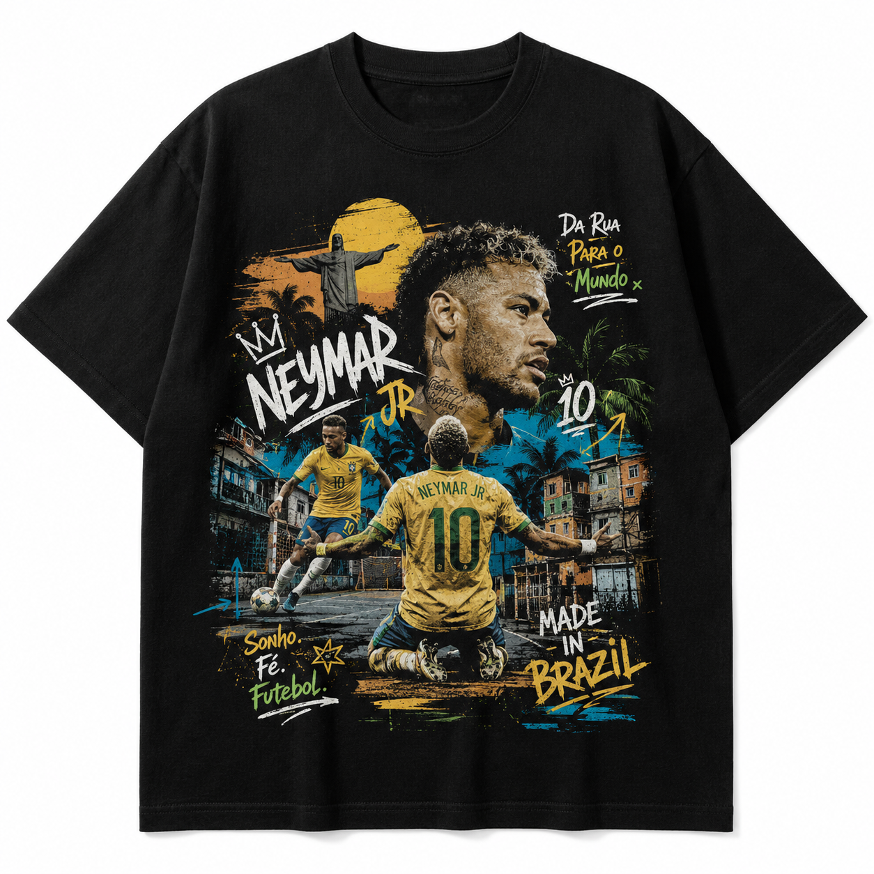 Neymar World Cup Printed T-Shirt  Unisex Loose Fit T-Shirt 100% Cotton Soft Comfortable Summer Casual Printed Top