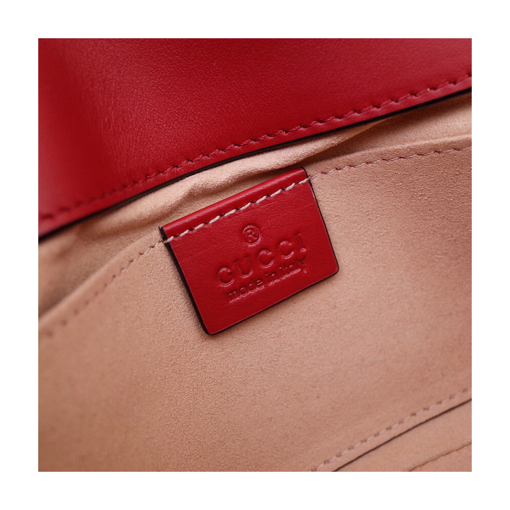 Gucci GG Marmont Matelasse Chevron Leather Mini Bag Red