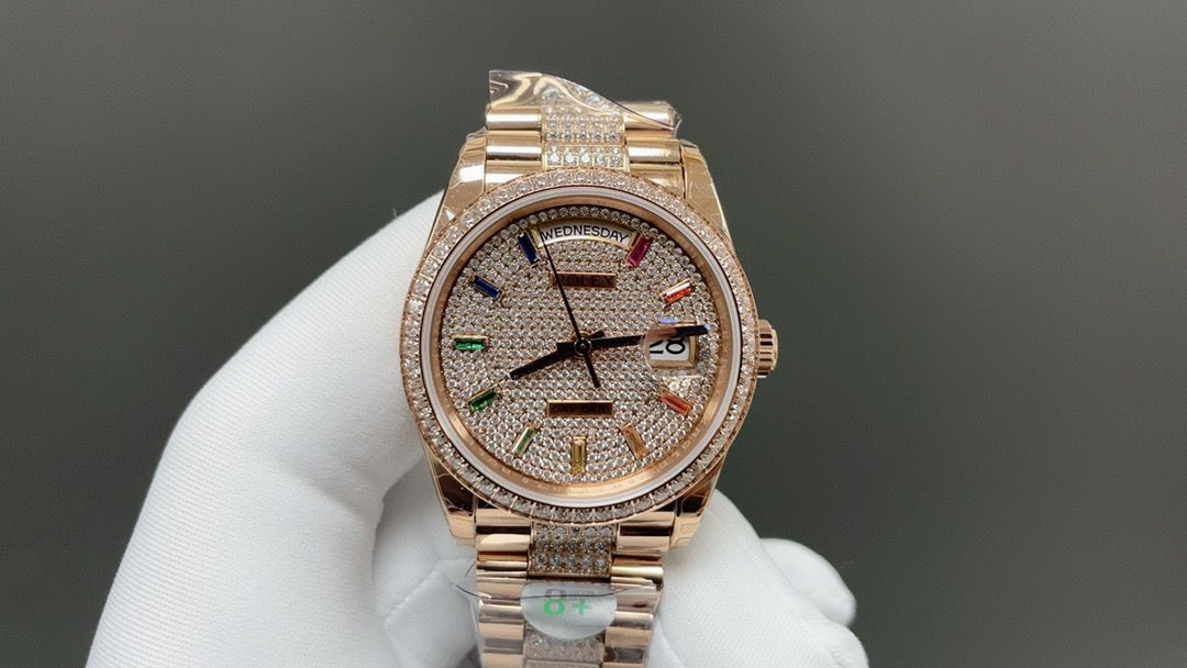 [Superclone] Rolex Day-Date 36mm Diamond-Paved Dial President 128345RBR