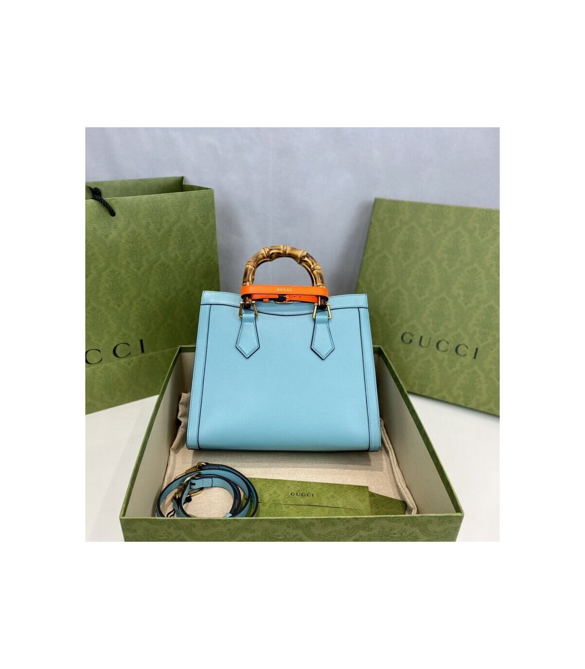 Gucci Diana Small Tote Bag Light Blue
