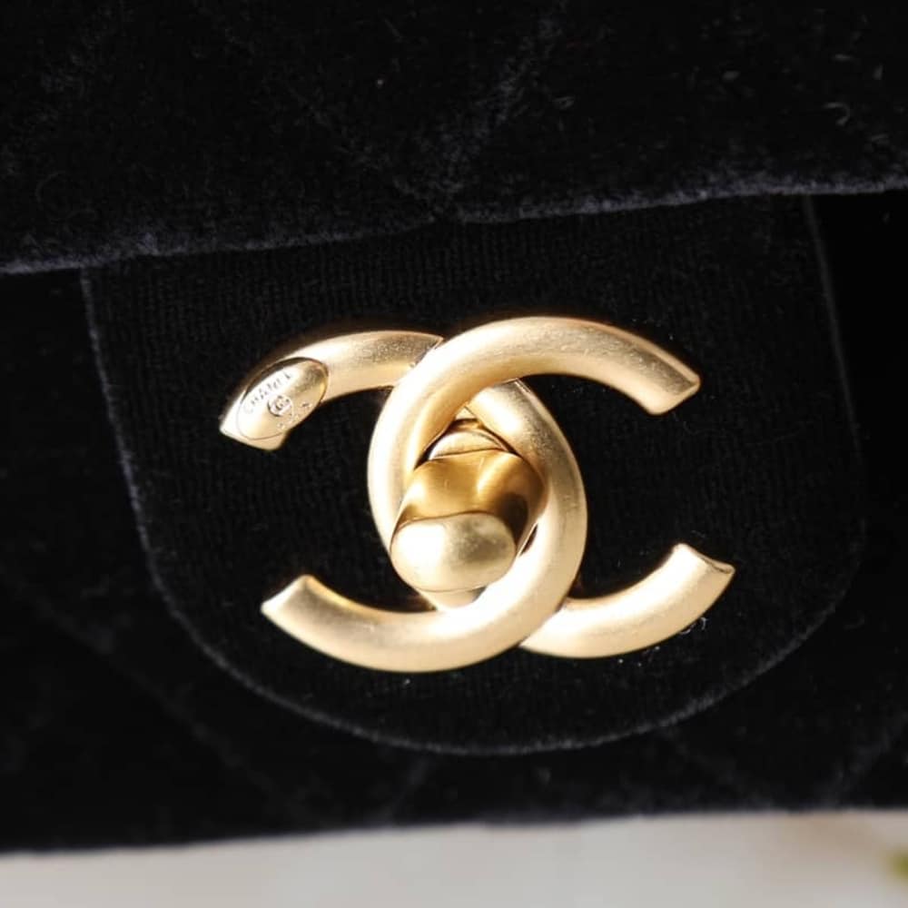 Chanel Mini Flap Bag With Top Handle Velvet Silk And Gold Tone Metal Black 20Cm As5875 B22481 94305