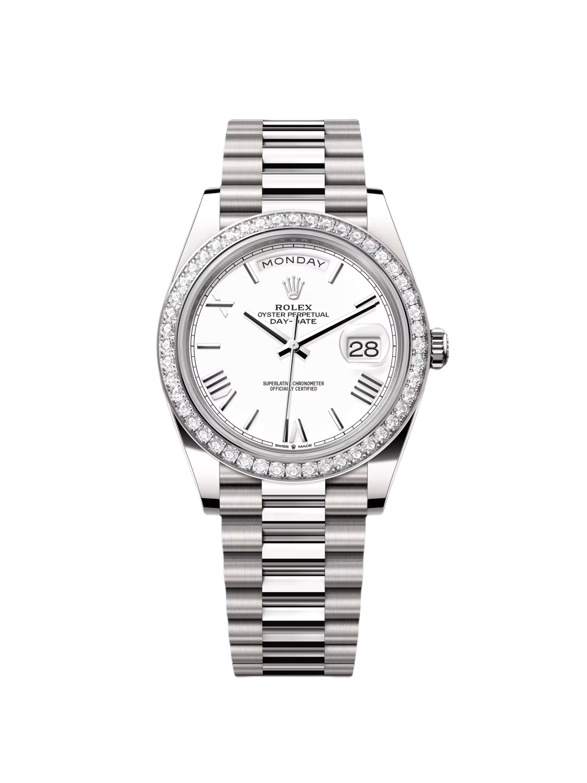【Super Clone】RLX  Day-Date 40mm 228349RBR-0039 White Dial President Bracelet