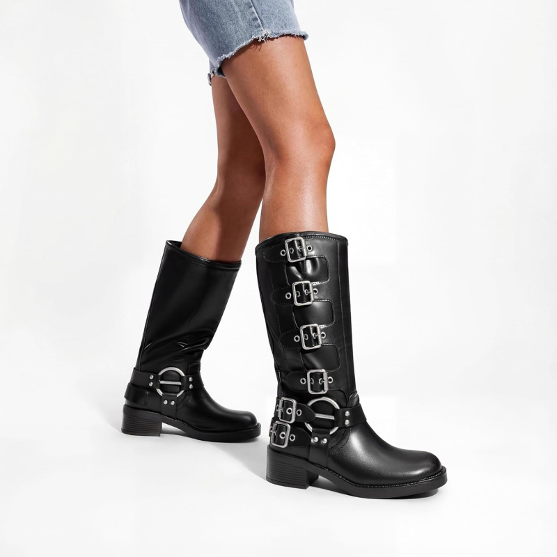 Women's Knee High Riding Boots Side Zipper